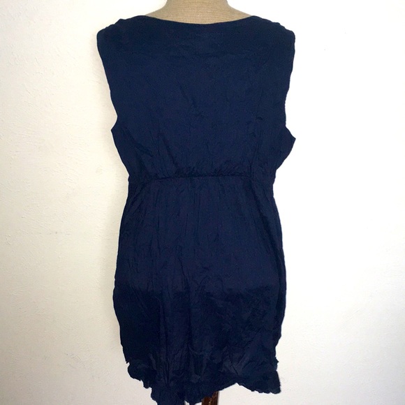 VTG Y2K PATRICK ROBINSON FOR TARGET NAVY WRAPPED SLEEVELESS COTTON BLOUSE SZ XL - Picture 5 of 6